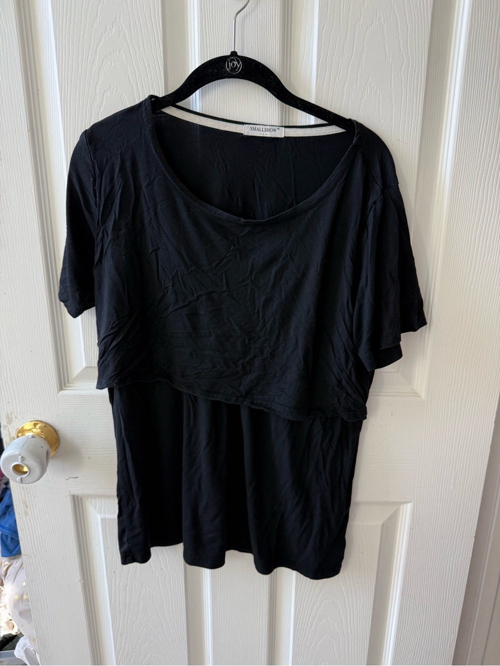 Smallshow Black Layered Nursing Top – Size L